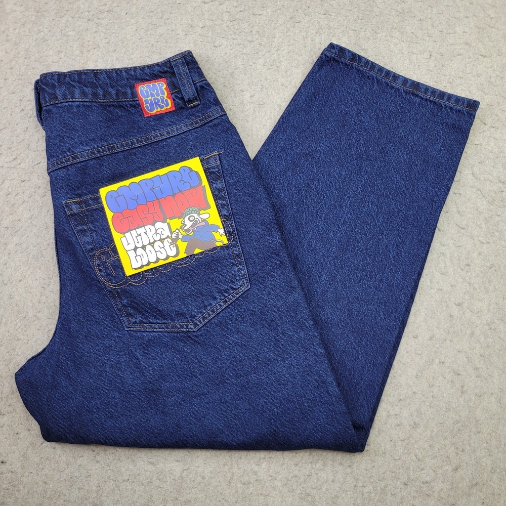 Empyre SK8 Ultra Loose Fit Jeans Mens Size 30 Blue Baggy Skate Y2K (32x28) NEW